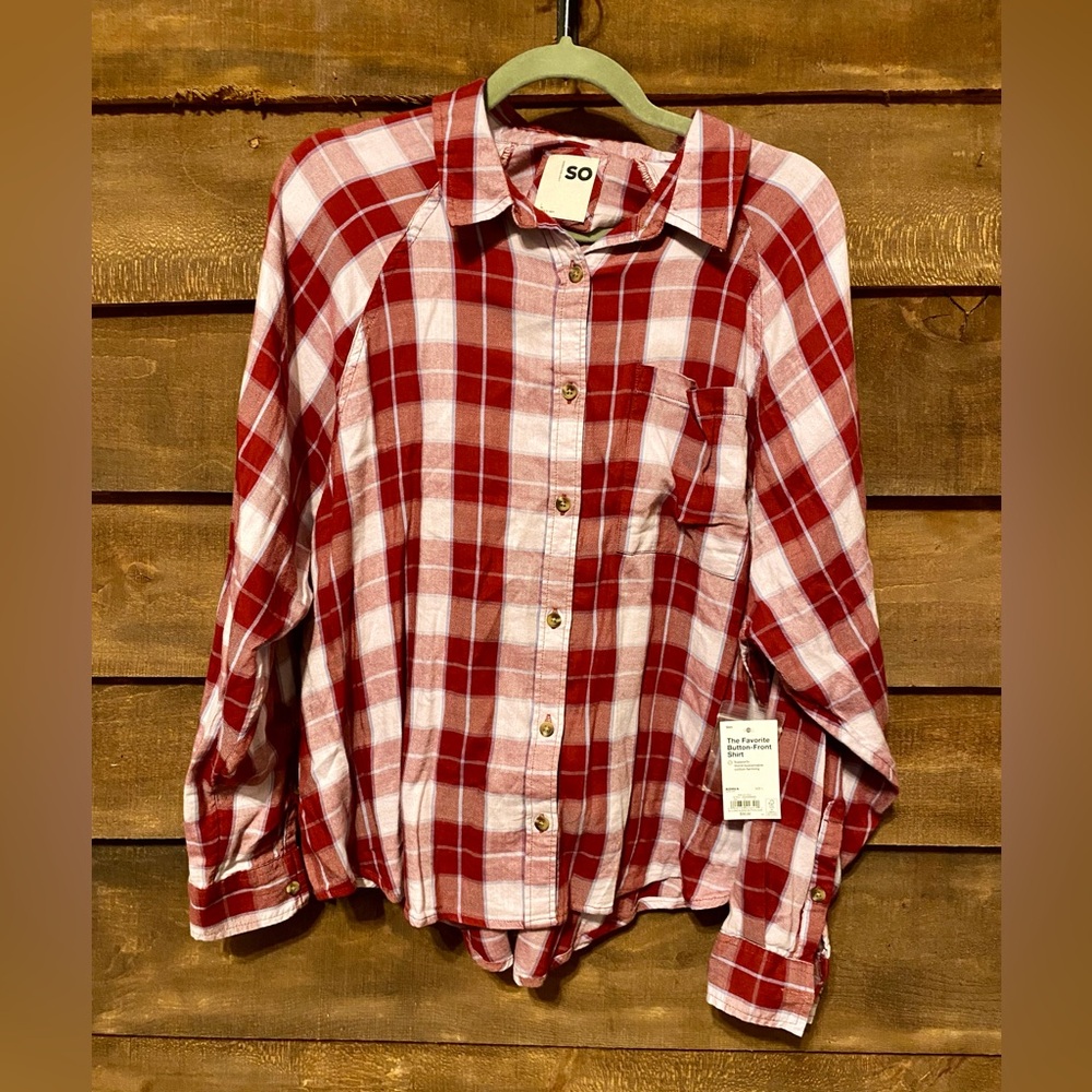 SO Red Plaid Women’s Shirt